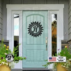 Speed Fabrication Sunflower Monogram Metal Sign