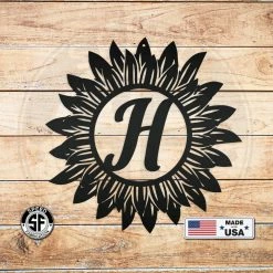 Speed Fabrication Sunflower Monogram Metal Sign