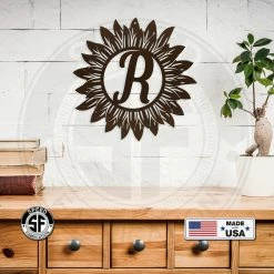 Speed Fabrication Sunflower Monogram Metal Sign