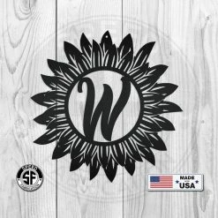 Speed Fabrication Sunflower Monogram Metal Sign
