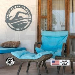 Speed Fabrication Personalized Family Pool Swimming Metal Sign