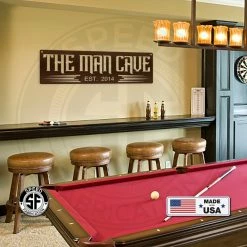 Speed Fabrication The Man Cave With Established Date Metal Sign Man Cave Wall Decor