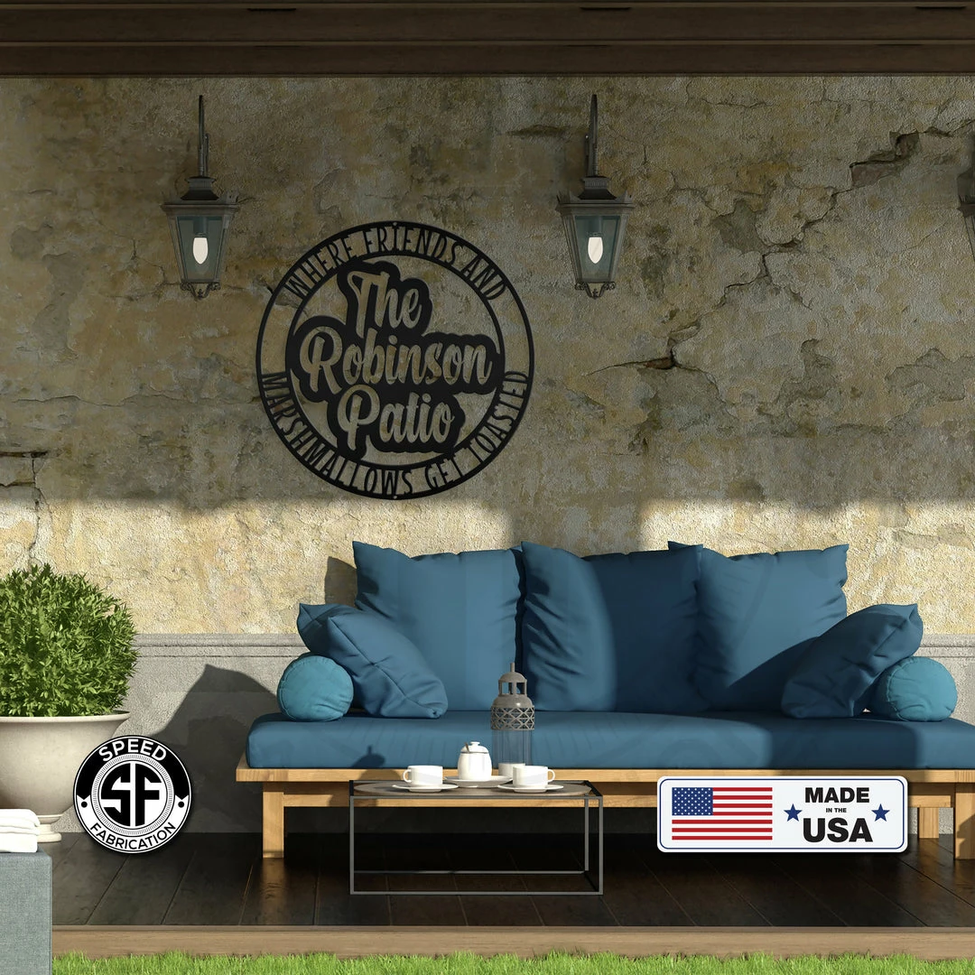 Speed Fabrication Personalized Patio Name Where Friends And Marshmallows Get Toasted Metal Sign Make It Your Own Wording