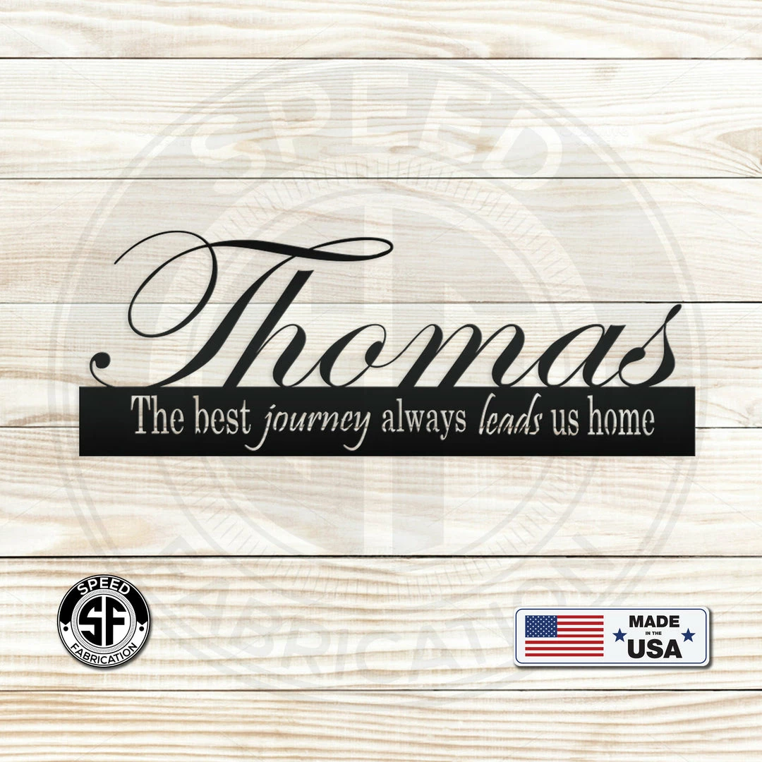 Speed Fabrication Home Decor & Gifts Last Name Custom Metal Monogram Sign
