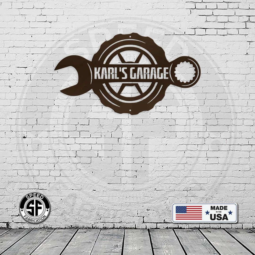 Speed Fabrication Personalized Wrench Garage Metal Sign Garage Metal Signs