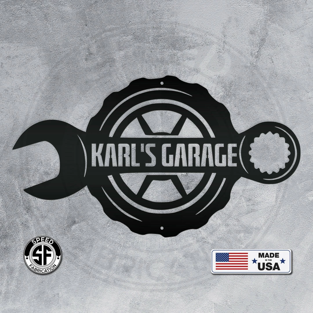 Speed Fabrication Personalized Wrench Garage Metal Sign Garage Metal Signs
