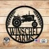 Speed Fabrication Personalized Tractor And Wheat Metal Sign - Indoor Outdoor - Wedding Gift - Home Decor