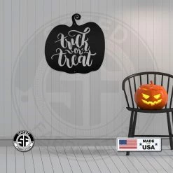 Speed Fabrication Trick Or Treat Halloween Metal Sign Halloween Metal Signs