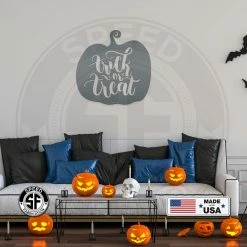 Speed Fabrication Trick Or Treat Halloween Metal Sign Halloween Metal Signs