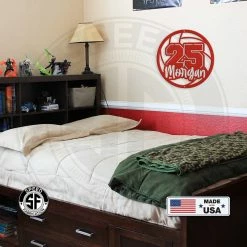 Speed Fabrication Sports Wall Art Personalized Volleyball Name And Number Metal Sign