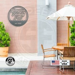 Speed Fabrication Round Family Pool Waves With Year Established Home Decor & Gifts