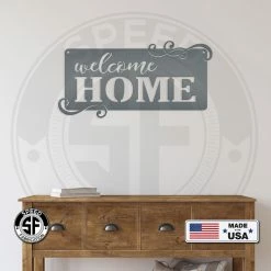 Speed Fabrication Welcome Home Metal Sign Decor