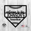Speed Fabrication Home Decor & Gifts Welcome To Homebase Family Name Sign - Baseball Decor