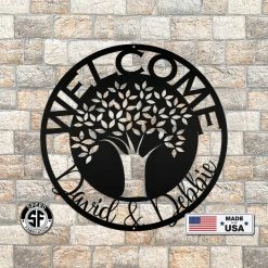 Speed Fabrication Home Decor & Gifts Custom Tree Of Life Welcome Sign - Personalized Home Decor - Indoor Outdoor