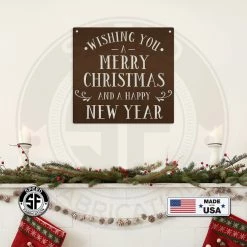 Speed Fabrication Christmas Metal Signs Wishing You A Merry Christmas And A Happy New Year Metal Sign