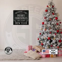 Speed Fabrication Christmas Metal Signs Wishing You A Merry Christmas And A Happy New Year Metal Sign