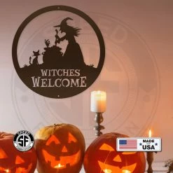Speed Fabrication Halloween Metal Signs Witches Welcome Halloween Metal Sign