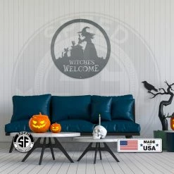 Speed Fabrication Halloween Metal Signs Witches Welcome Halloween Metal Sign