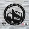 Speed Fabrication Animal Metal Signs Personalized Name And Established Date Howling Wolf Metal Sign