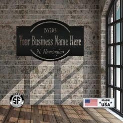 Speed Fabrication Personalized Business Name With Address Metal Sign