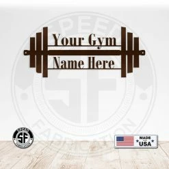 Speed Fabrication Home Decor & Gifts Gym Name Dumbbell Sign