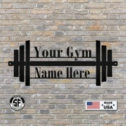 Speed Fabrication Home Decor & Gifts Gym Name Dumbbell Sign