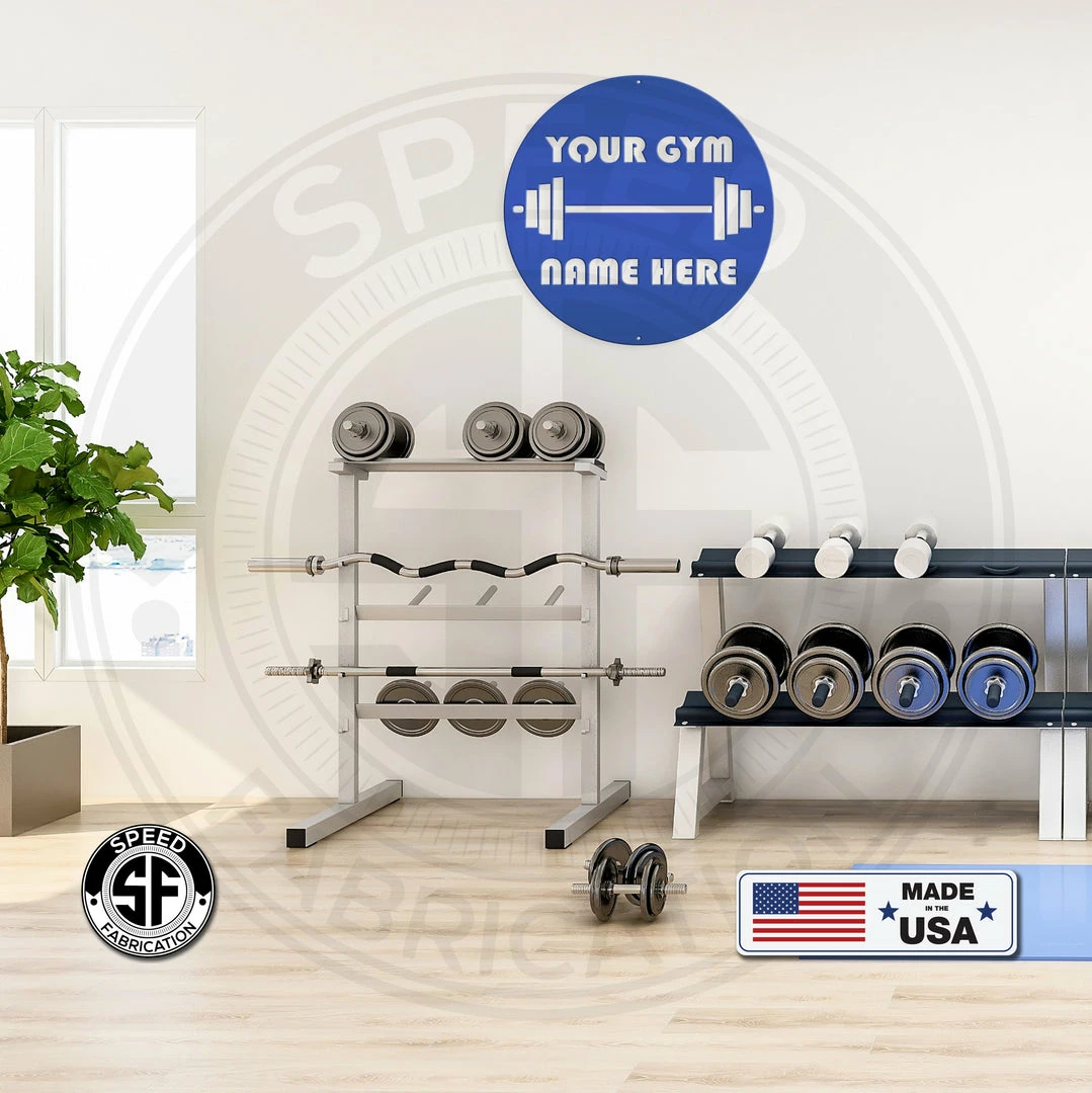 Speed Fabrication Personalized Gym Name Metal Sign Fitness/Gym Metal Signs