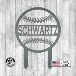 Speed Fabrication Outdoor Patio/Lawn Metal Signs Personalized Baseball Yard Stake - Weatherproof - Garden Stake