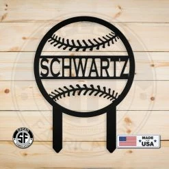 Speed Fabrication Outdoor Patio/Lawn Metal Signs Personalized Baseball Yard Stake - Weatherproof - Garden Stake