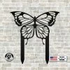 Speed Fabrication Outdoor Butterfly Metal Yard Stake Sign - Weatherproof Garden Sign Outdoor Patio/Lawn Metal Signs