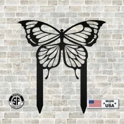 Speed Fabrication Outdoor Butterfly Metal Yard Stake Sign - Weatherproof Garden Sign Outdoor Patio/Lawn Metal Signs