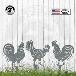 Speed Fabrication Outdoor Patio/Lawn Metal Signs Assorted Chicken Garden Metal Yard Stakes