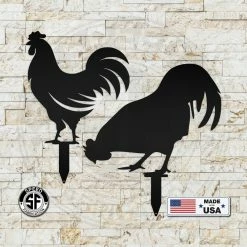 Speed Fabrication Outdoor Patio/Lawn Metal Signs Assorted Chicken Garden Metal Yard Stakes