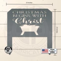 Speed Fabrication Home Decor & Gifts Christmas Begins With Christ Yard Stake Sign Christmas Decor