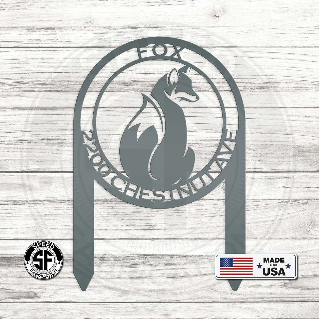 Speed Fabrication Custom Fox Address Sign