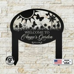 Speed Fabrication Outdoor Patio/Lawn Metal Signs Custom Flower Garden Metal Yard Stake Sign - Mother's Day Gift