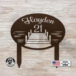 Speed Fabrication Address/House Number Metal Signs Custom Lake Lot Sign