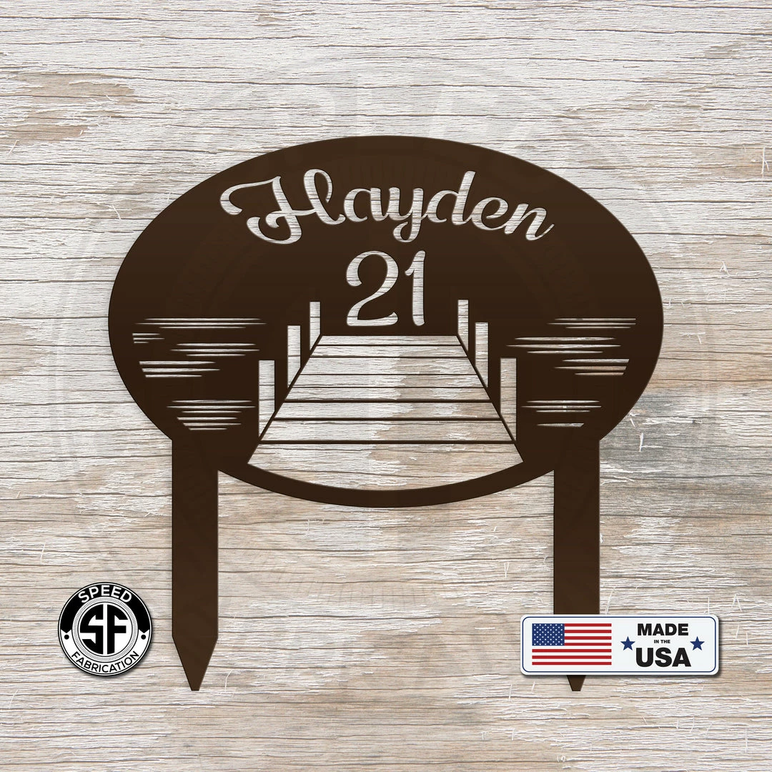 Speed Fabrication Address/House Number Metal Signs Custom Lake Lot Sign
