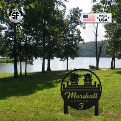 Speed Fabrication Address/House Number Metal Signs Lake Lot Yard Stake Sign