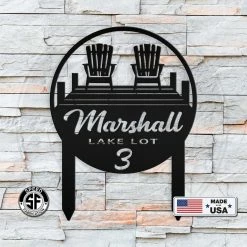 Speed Fabrication Address/House Number Metal Signs Lake Lot Yard Stake Sign