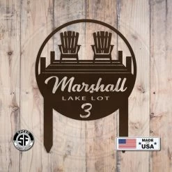 Speed Fabrication Address/House Number Metal Signs Lake Lot Yard Stake Sign