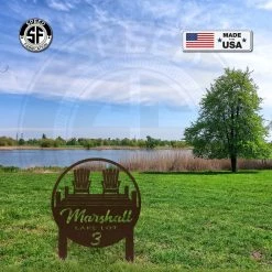 Speed Fabrication Address/House Number Metal Signs Lake Lot Yard Stake Sign