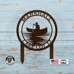 Speed Fabrication Outdoor Patio/Lawn Metal Signs Personalized Yard Stake Family Lake Lot Number Metal Sign