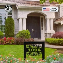 Speed Fabrication Metal Address Yard Sign With Stakes Address/House Number Metal Signs