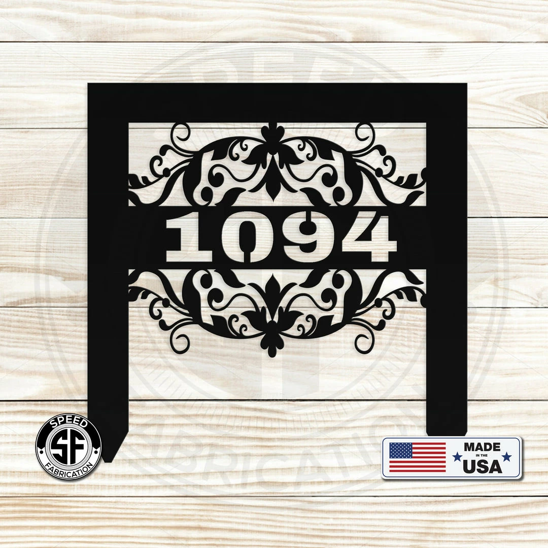 Speed Fabrication Metal Address Yard Sign With Stakes Address/House Number Metal Signs