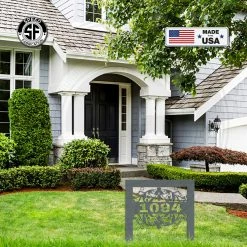Speed Fabrication Metal Address Yard Sign With Stakes Address/House Number Metal Signs