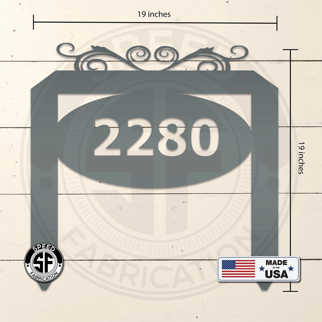 Speed Fabrication Oval Address Yard Stake Sign