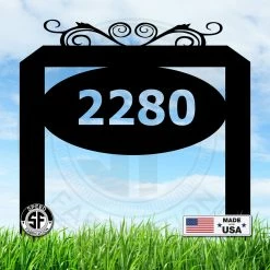 Speed Fabrication Oval Address Yard Stake Sign