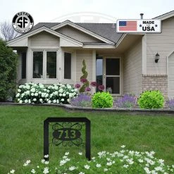 Speed Fabrication Oval Swirl Address Yard Stake Sign