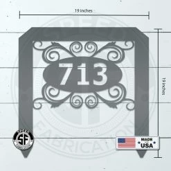 Speed Fabrication Oval Swirl Address Yard Stake Sign